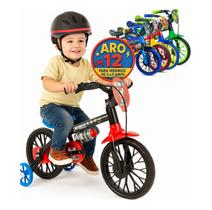Bicicleta Infantil Aro 12 Nathor Mechanic Quadro Em Aço Carbono com rodinhas e garrafinha 2 a 4 anos