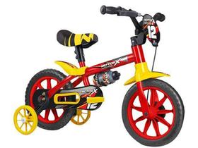 Bicicleta Infantil Aro 12 Nathor Motor X - Vermelha com Rodinhas
