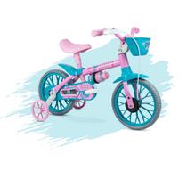 Bicicleta Infantil Aro 12 Nathor Quadro Em Aço Carbono com rodinhas e garrafinha 2 a 4 anos