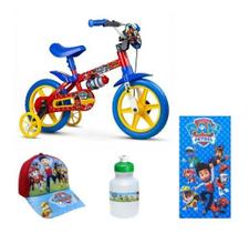 Bicicleta Infantil Aro 12 Patrulha Canina Freios 5 Itens