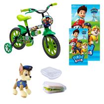 Bicicleta Infantil Aro 12 Patrulha Canina Rocky 5 Itens