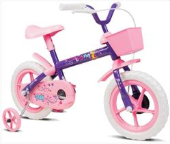Bicicleta Infantil aro 12 Paty Lilás e Rosa 10441 Verden