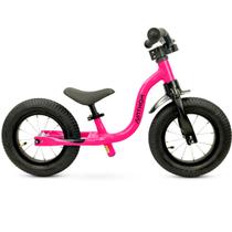 Bicicleta Infantil Aro 12 Raiada Rosa Sem Pedal Balance Até 21kg Nathor