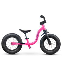 Bicicleta Infantil Aro 12 Raiada Rosa Sem Pedal Balance Até 21kg Nathor