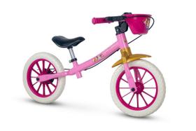 Bicicleta Infantil Aro 12 Sem Pedal Balance Bike Disney Princesas - Nathor - Rosa Bicicleta Infantil Aro 12 Sem Pedal Balance Bike Disney Princesas - Nathor - Rosa