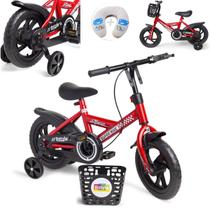 Bicicleta Infantil Aro 12 Speedy com Rodinhas Removíveis Menino Menina Freio Seguro Presente Cestinha Cesto Diversão e Segurança