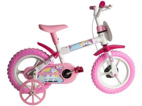 Bicicleta Infantil Aro 12 Styll Kids Magic Rainbow - Rosa e Branco