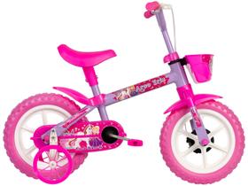 Bicicleta Infantil Aro 12 TK3 Track Arco Íris Lilás e Rosa com Rodinhas