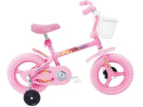 Bicicleta Infantil Aro 12 Verden Fofys Rosa - Com Rodinhas com Cesta