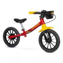 Bicicleta Infantil Aro 12 Vermelha Nathor Equilíbrio Bicicleta sem Pedal Menina Menino