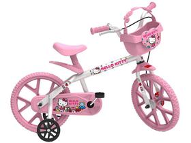 Bicicleta Infantil Aro 14 Bandeirante 3344 - Hello Kitty Branca