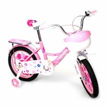 Bicicleta Infantil Aro 14 Bike Princess Rosa Com Cestinha - Unitoys