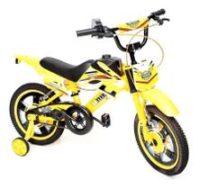 Bicicleta Infantil Aro 14 Moto Bike C/ Rodinha Menino - UNITOYS