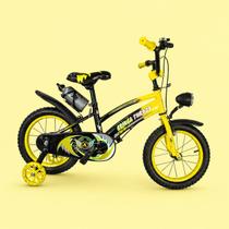 Bicicleta Infantil Aro 14 Old School Amarela 3 a 7 Anos LED Pneu Grosso Farol Rodinhas Freio VBrake Completa Bicicleta Infantil Aro 14 Old School Amarela 3 a 7 Anos LED Pneu Grosso Farol Rodinhas Freio VBrake Completa
