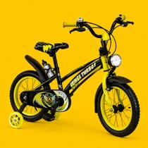 Bicicleta Infantil Aro 14 Old School Amarela 3 a 7 Anos LED Pneu Grosso Farol Rodinhas Freio VBrake Completa Bicicleta Infantil Aro 14 Old School Amarela 3 a 7 Anos LED Pneu Grosso Farol Rodinhas Freio VBrake Completa