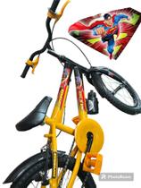 bicicleta infantil aro 16 amarela e preta -superman