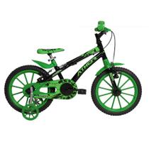 Bicicleta Infantil Aro 16 Athor Baby Lux A10 Masculina Preto Verde