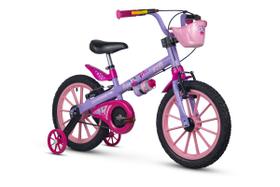 Bicicleta Infantil Aro 16 Bike Com Rodinhas e Cestinha Pixie - Nathor