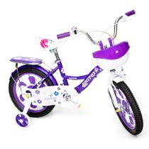 Bicicleta Infantil Aro 16 Bike Princess Roxa Com Cestinha