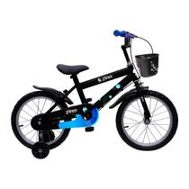 Bicicleta Infantil Aro 16 Com Rodinhas De Treinamento E Cestinha Bike Criança Menino Zippy Preto - Zippy Toys