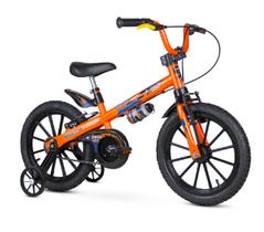 Bicicleta Infantil Aro 16 Extreme Com Rodas Laranja Preto - Nathor