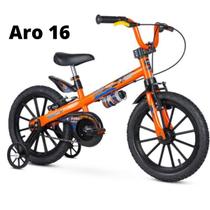 Bicicleta infantil aro 16 extreme laranja e preto menino