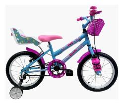 Bicicleta Infantil Aro 16 Feminina + Cadeirinha + Rodinhas