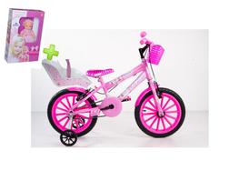 bicicleta infantil aro 16 feminina com acessórios,cadeirinha e boneca bicicleta infantil aro 16 feminina com acessórios,cadeirinha e boneca