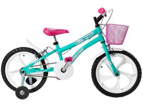 Bicicleta Infantil Aro 16 Houston Tina Rosa - com Rodinhas e Cesta