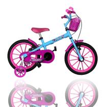 Bicicleta Infantil Aro 16 Kami Sereia C/ Rodinhas 4 a 6 Anos