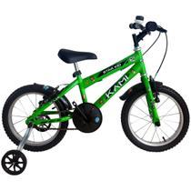 Bicicleta Infantil Aro 16 Kami Star Kid Dino Verde Preto