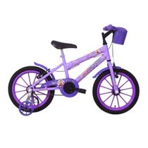 Bicicleta Infantil Aro 16" Kiss com Cestinha Lilás Free Action - 3020701041801-056