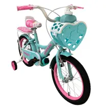 Bicicleta Infantil Aro 16 Menina Bicikids Princesa Rodinhas de Treinamento e Cestinha