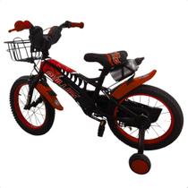Bicicleta Infantil Aro 16 Menino Azul Vermelha 5 a 8 Anos