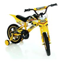 Bicicleta Infantil Aro 16 Moto Bike C/ Rodinha Menino - UNITOYS