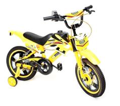 Bicicleta Infantil Aro 16 Moto Bike C/ Rodinha Menino