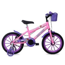 Bicicleta Infantil Aro 16 MTB Cesto Mormaii Sweet Girl Rosa