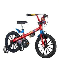 Bicicleta Infantil Aro 16 Nathor Spider Man com rodinhas +5 Anos