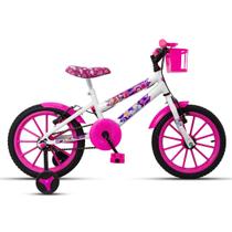 Bicicleta Infantil Aro 16 Paty Branca/Pink - Ello Bike Bicicleta Infantil Aro 16 Paty Branca/Pink - Ello Bike