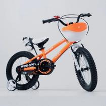 Bicicleta infantil aro 16 pro-x free boy - com rodinha - laranja/preto/branco