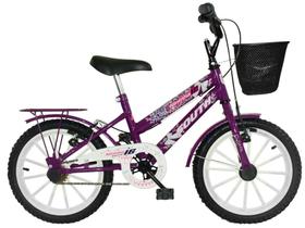 Bicicleta Infantil Aro 16 South Bike Cissa Nininha - Violeta com Rodinhas e Cesta Freio V-Brake