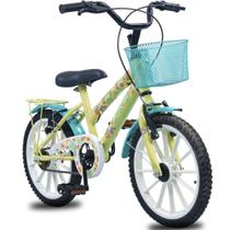 Bicicleta infantil Aro 16 South Flower Cesto e Paralama meninas V-brake Bicicleta infantil Aro 16 South Flower Cesto e Paralama meninas V-brake