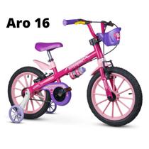 Bicicleta infantil aro 16 top girl rosa p/ oficial menina Bicicleta infantil aro 16 top girl rosa p/ oficial menina