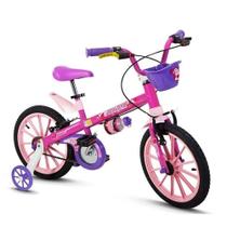 Bicicleta Infantil Aro 16 Top Girls Rosa Com Rodinhas Nathor