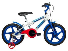 Bicicleta Infantil Aro 16 Verden 10494 Sonic Branco e Azul com Rodinhas Freio V-Brake