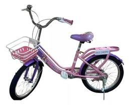 Bicicleta Infantil Aro 18 C/ Cesta Rosa Bonny Baby 24095