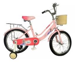 Bicicleta Infantil Aro 18 Cesta Frozen Rosa Beidwox 24110