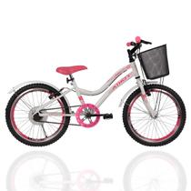 Bicicleta Infantil Aro 20 Athor Mist Feminina C/Cesta Branco