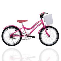 Bicicleta Infantil Aro 20 Athor Mist Feminina C/Cesta Rosa