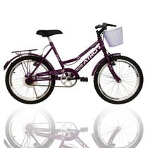 Bicicleta Infantil Aro 20 Athor Nature Feminina C/Cesta Roxo